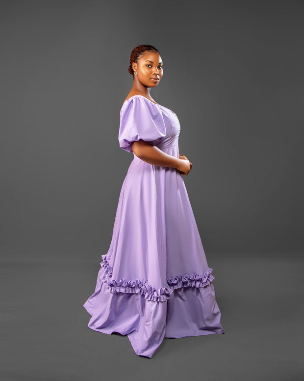 Puff Sleeve Maxi Dress – Lavender Grace
