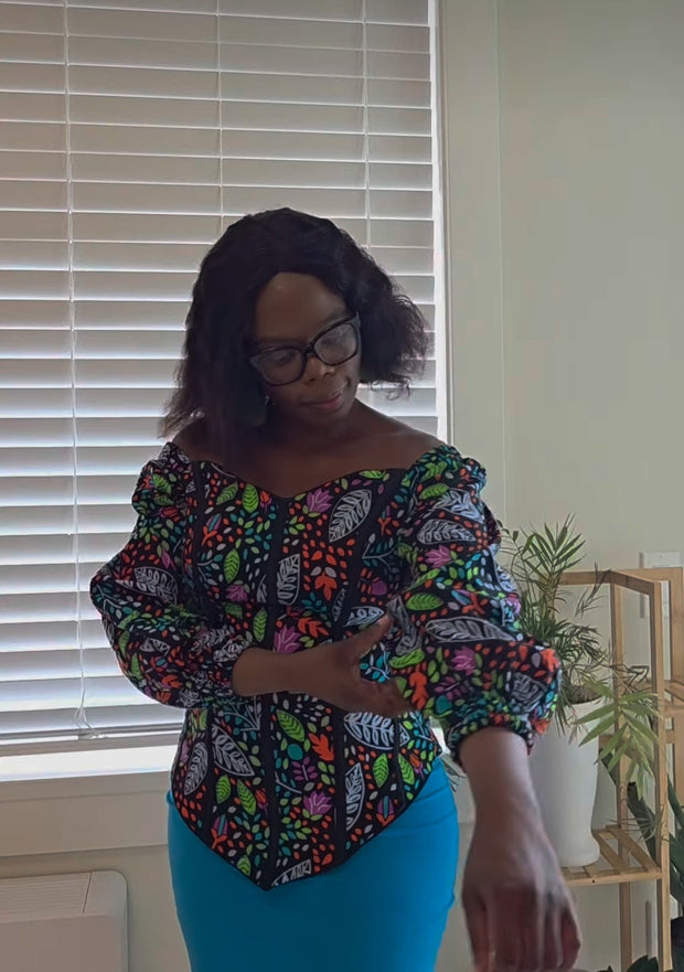 Off-Shoulder Ankara Peplum Blouse