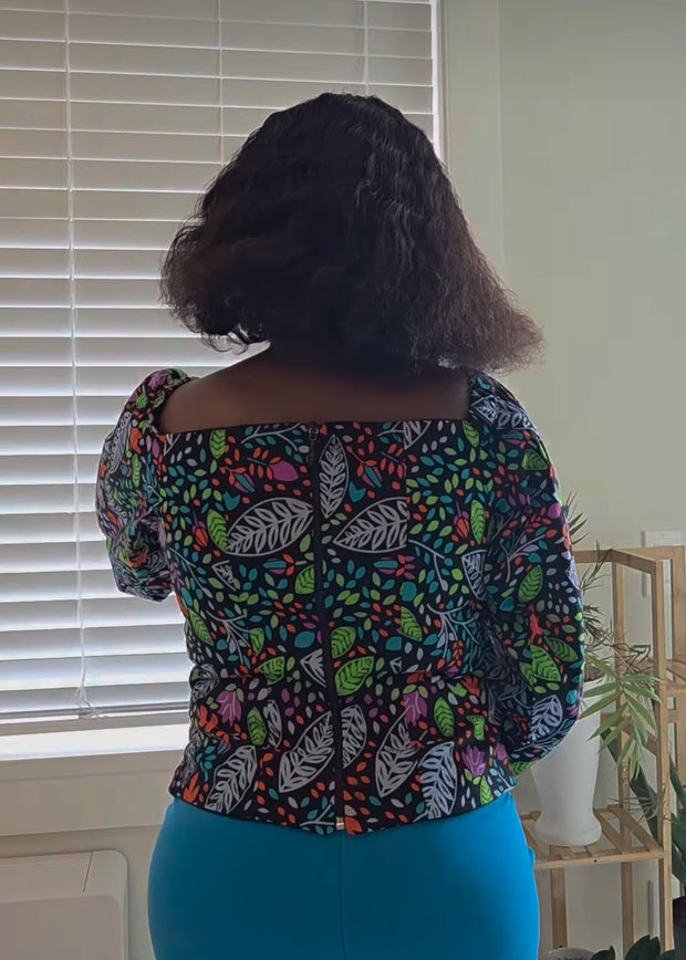 Off-Shoulder Ankara Peplum Blouse