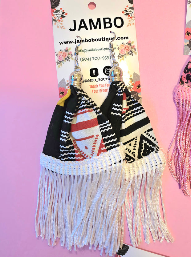 Assorted Fringe Kitenge Earrings