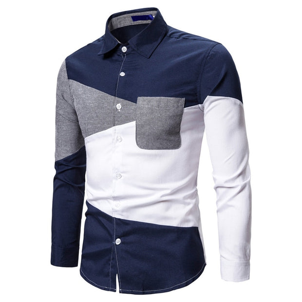 Men's Gradient Striped Print Long Sleeve Shirt - NancyK Boutique