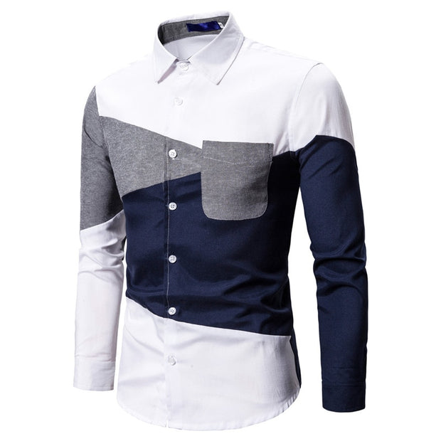 Men's Gradient Striped Print Long Sleeve Shirt - NancyK Boutique