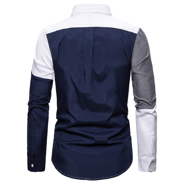 Men's Gradient Striped Print Long Sleeve Shirt - NancyK Boutique