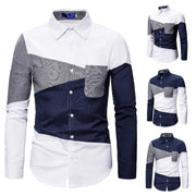 Men's Gradient Striped Print Long Sleeve Shirt - NancyK Boutique