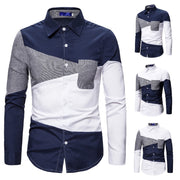 Men's Gradient Striped Print Long Sleeve Shirt - NancyK Boutique