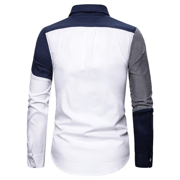 Men's Gradient Striped Print Long Sleeve Shirt - NancyK Boutique